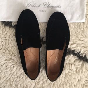 Robert Clergerie Black Velvet Sikoth Loafers
